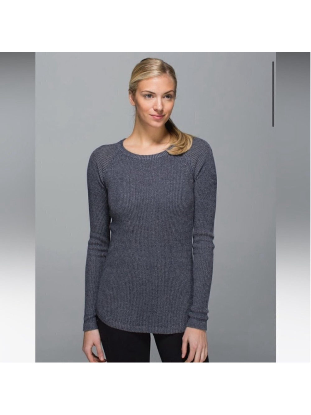 Lululemon Cabin Yogi Long Sleeve cashmereInkwell / Heathered Grey sz xs small